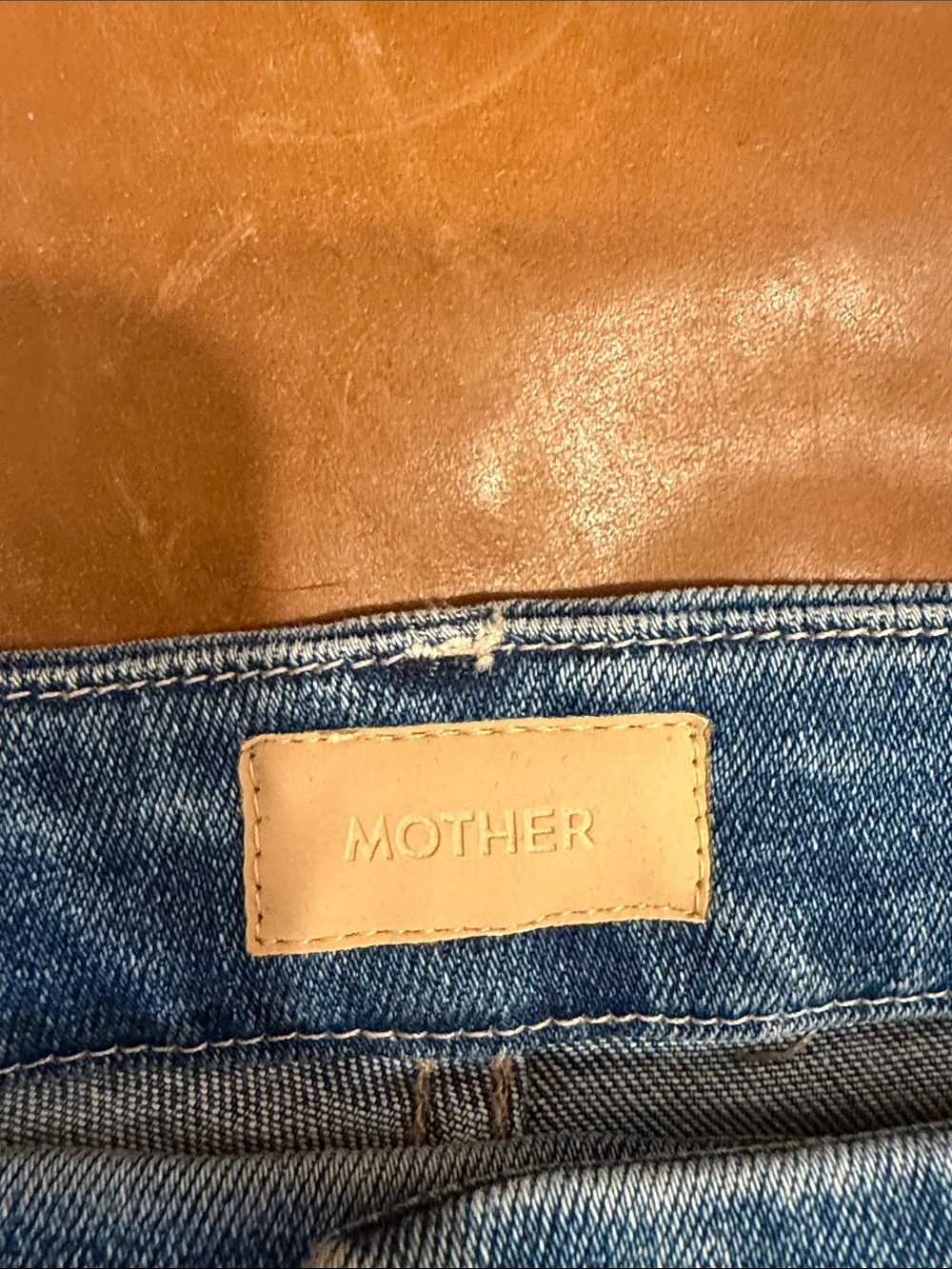 MOTHER The Looker Ankle Fray - Blue Skinny Jeans with Frayed Hem